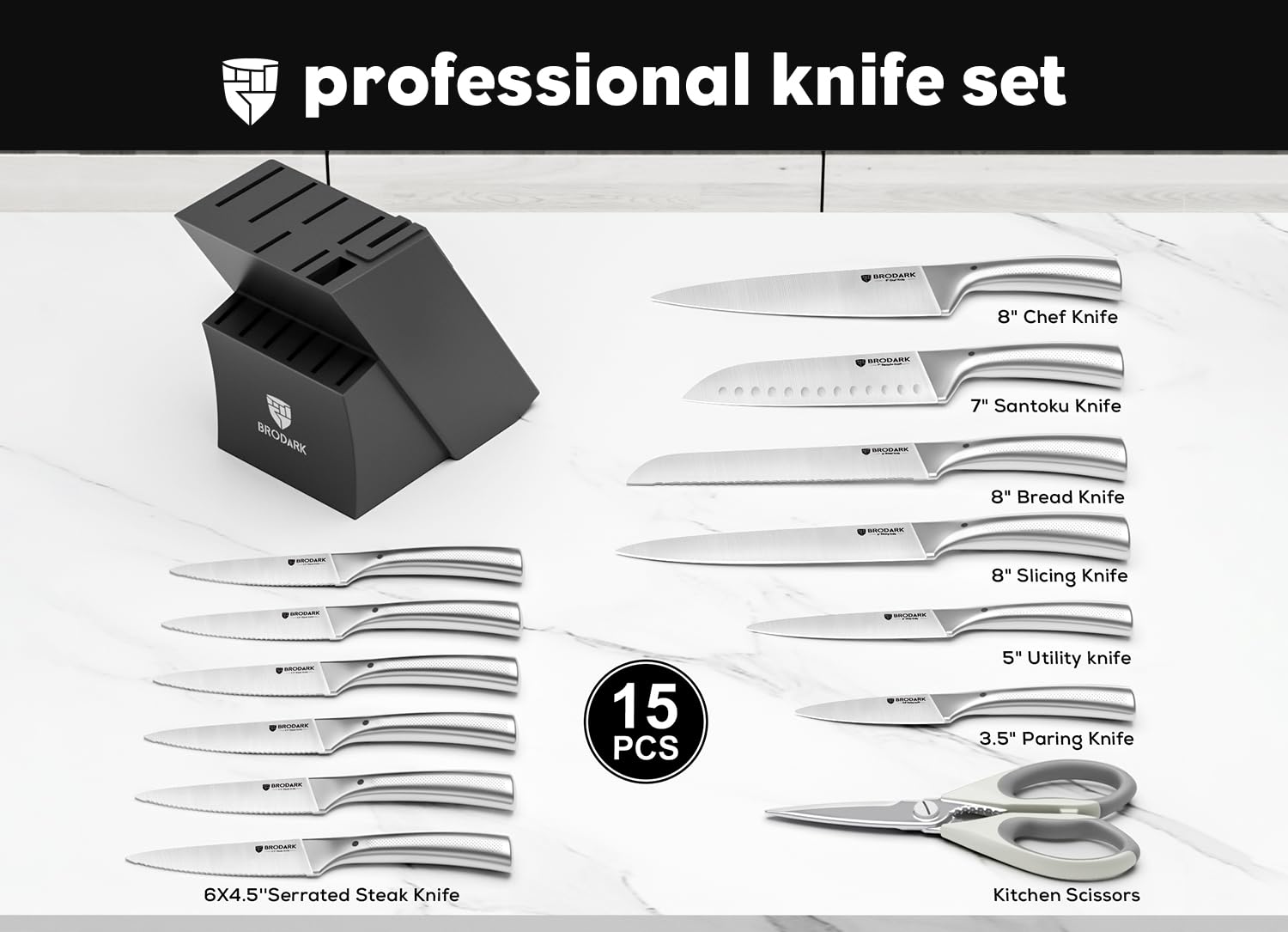 BRODARK cuchillo utilidad 5 pulgadas: cortes pequeños con control