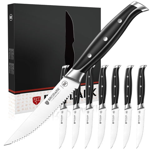 Cuchillos BRODARK para bistec con corte preciso y limpio.