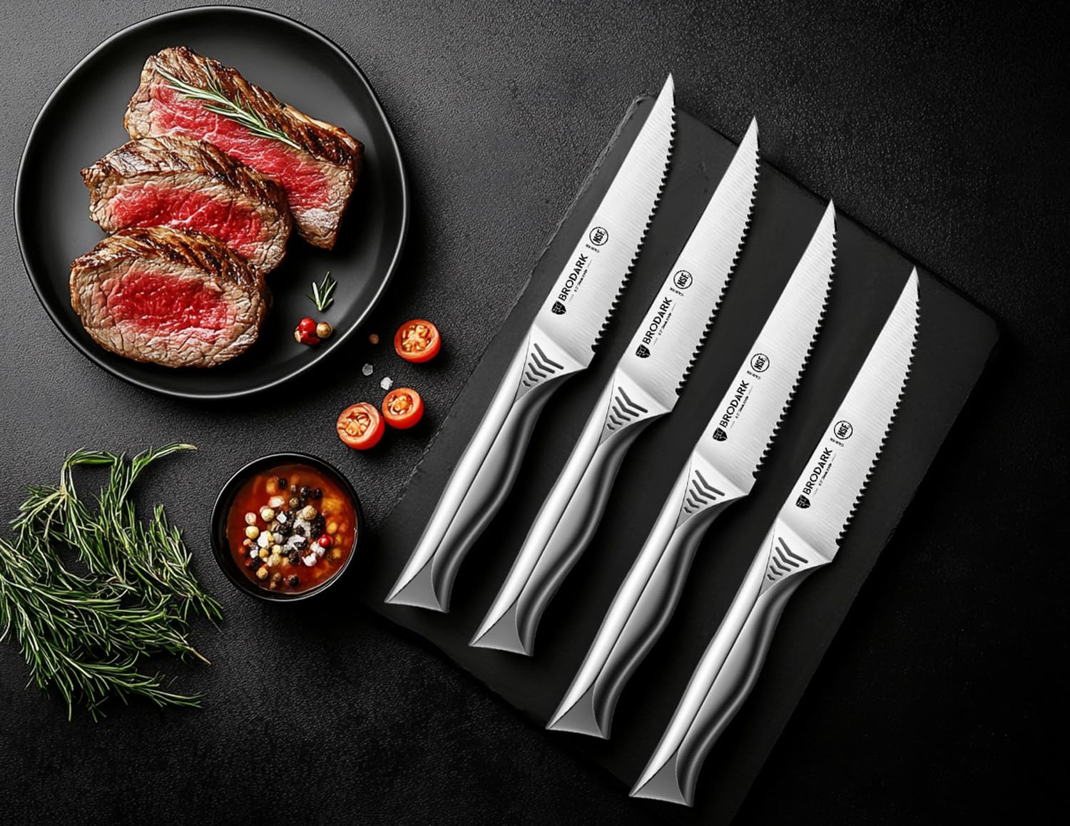 Mango ergonómico BRODARK estilo tiburón para un agarre cómodo.
