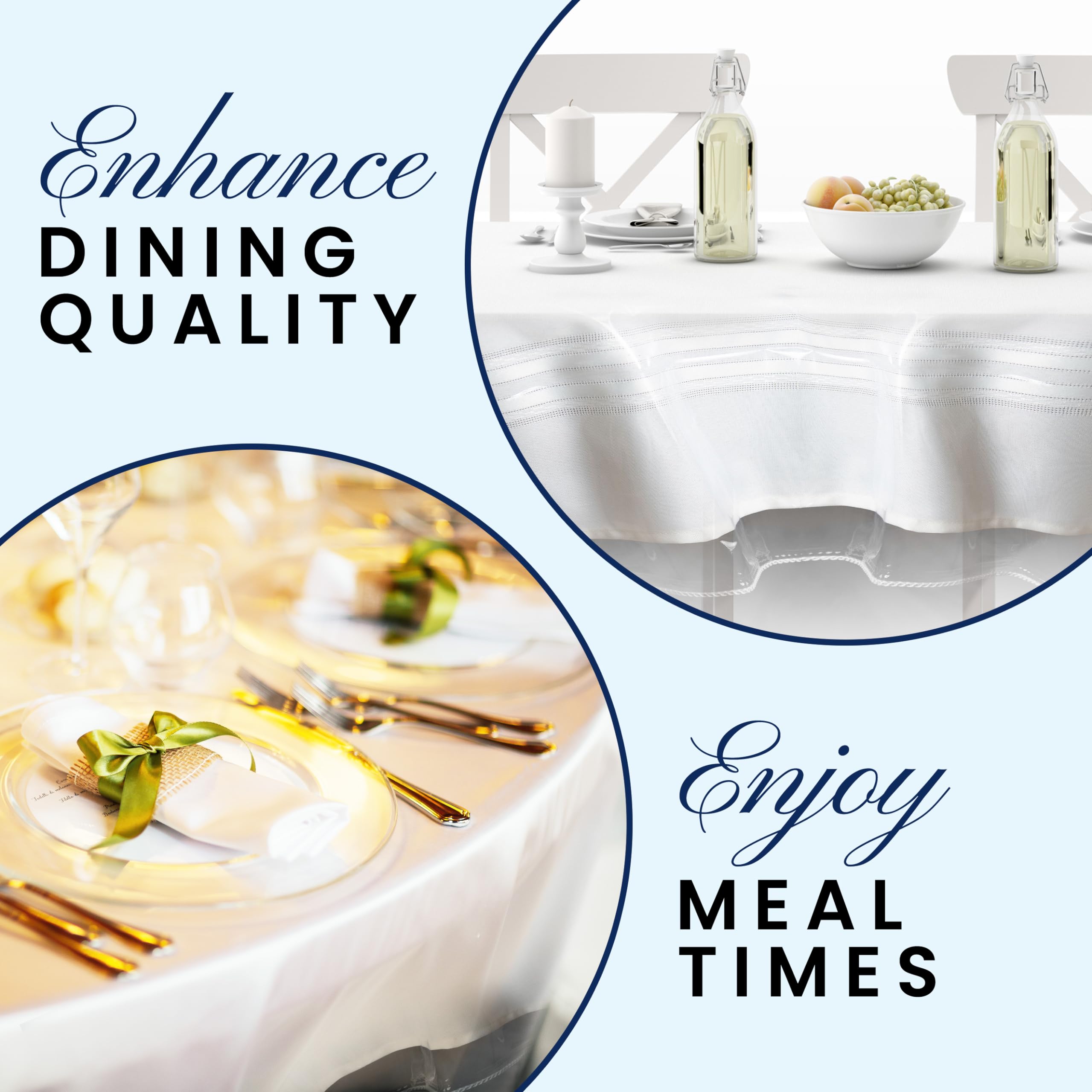 Ideal para reuniones BRODER MFG. INC. protector de mantel, mantiene la superficie limpia durante eventos
