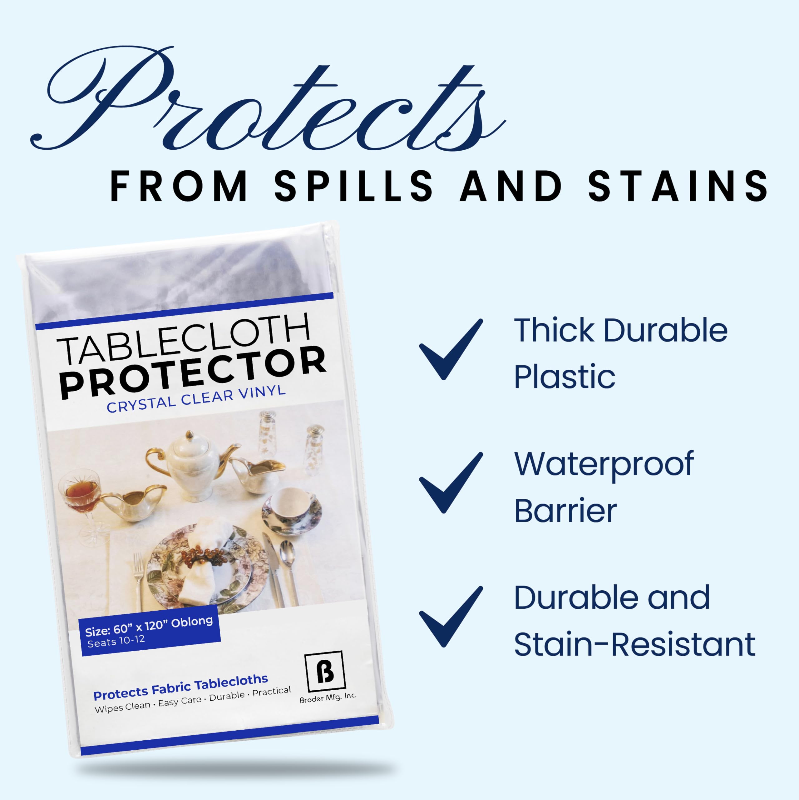 Protector BRODER MFG mantel uso interior y exterior para comidas al aire libre.