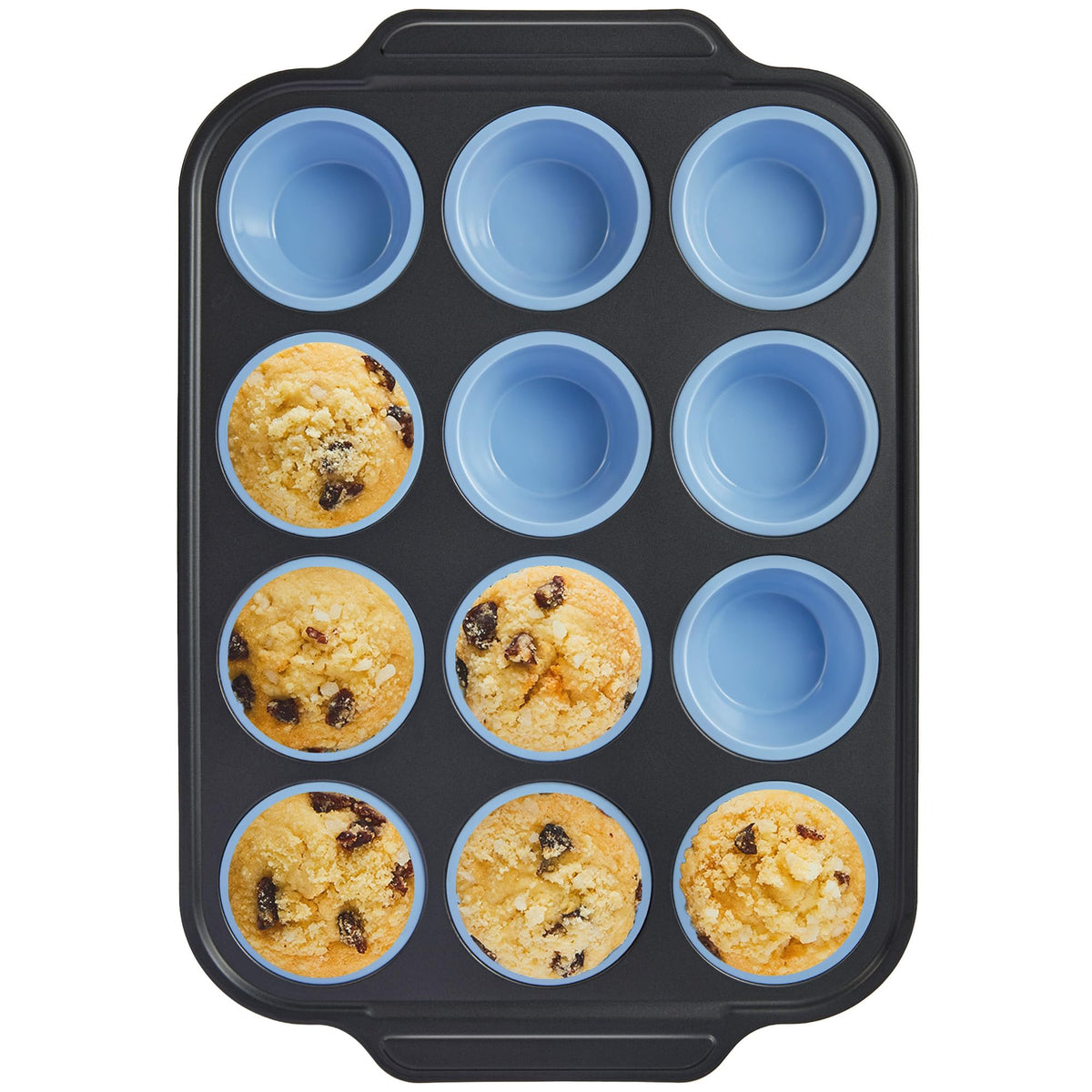 BronyPro molde muffin silicona con marco metálico facilita desmolde sin aceite