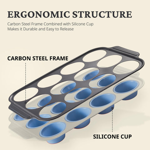 BronyPro molde huevos silicona para porciones perfectas de huevo al horno