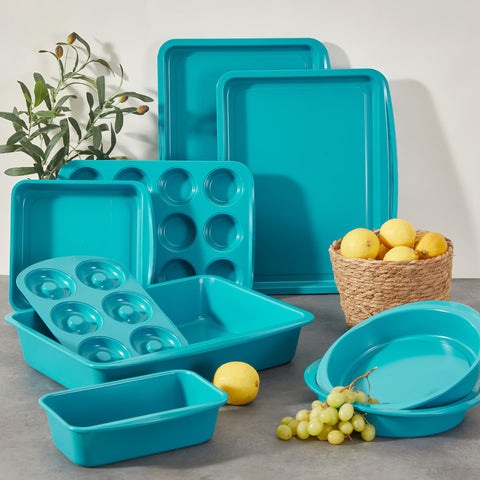 Bronypro moldes para muffins ergonómicos turquesa con agarre cómodo