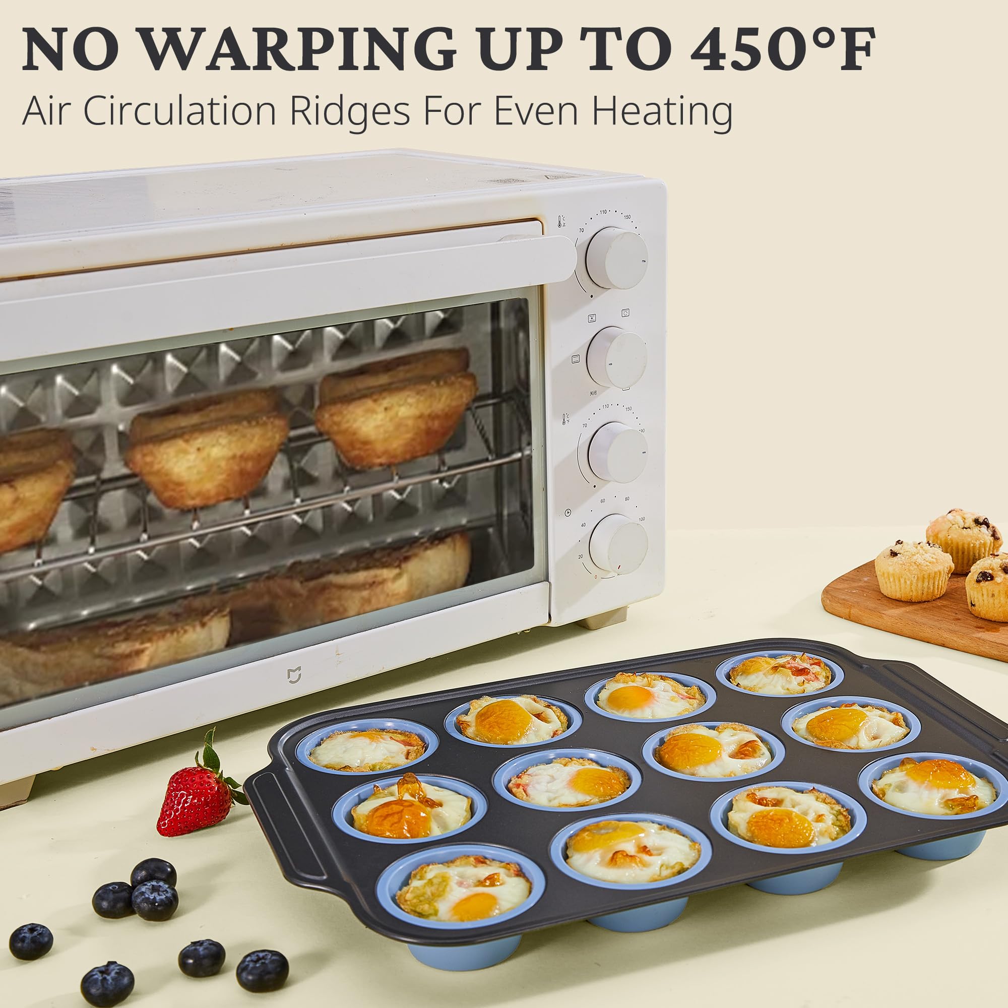 BronyPro uso multifuncional muffins, huevos y mini tartas en un solo molde