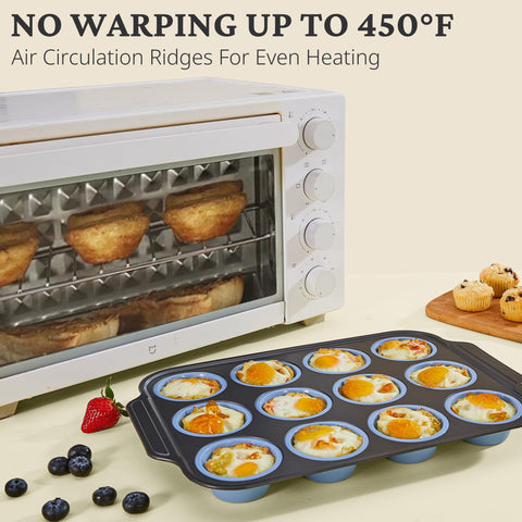 BronyPro uso multifuncional muffins, huevos y mini tartas en un solo molde