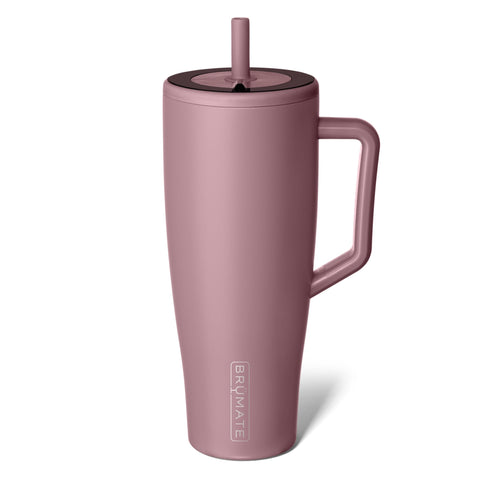 BrüMate Era 40oz con tapa evita derrames, ideal para bolso o mochila.