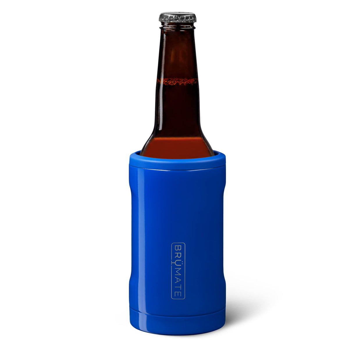 BrüMate BOTT’L aislado para botella 12 oz mantiene la cerveza fría en exteriores.