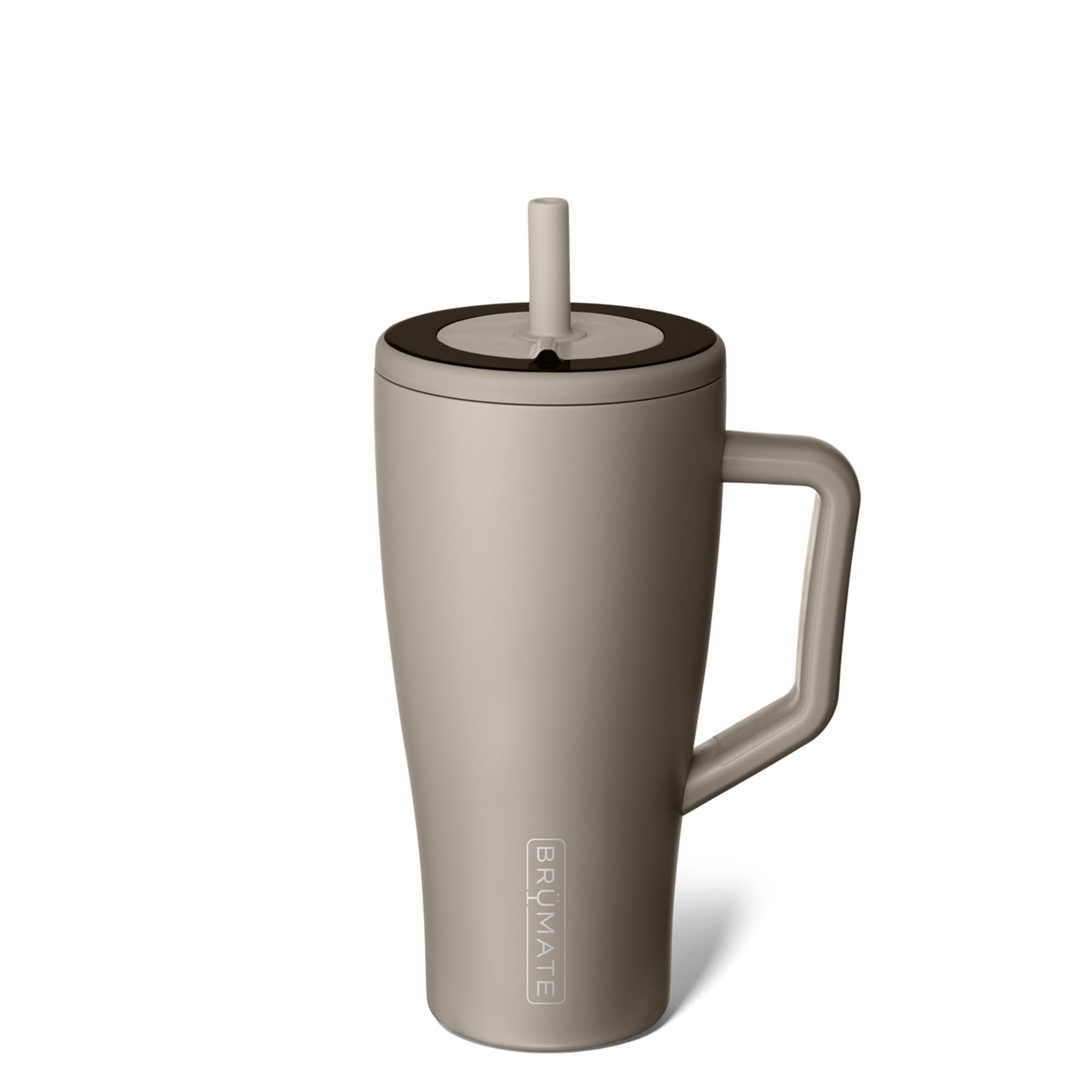 BrüMate Era 30oz con manija, cómodo de llevar y evita salpicaduras.