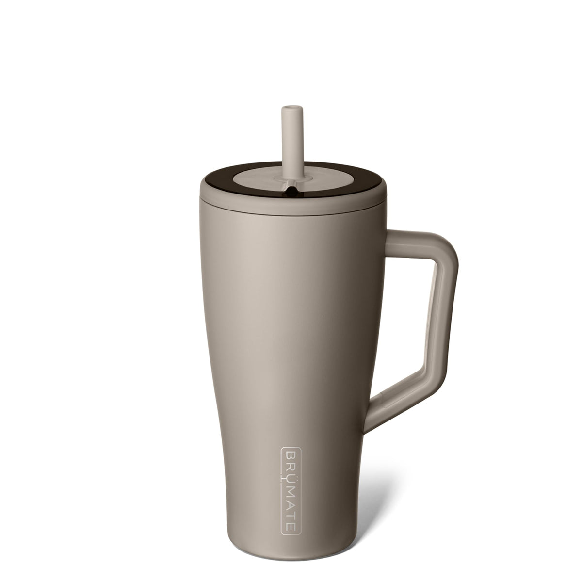BrüMate Era 30oz con manija, cómodo de llevar y evita salpicaduras.