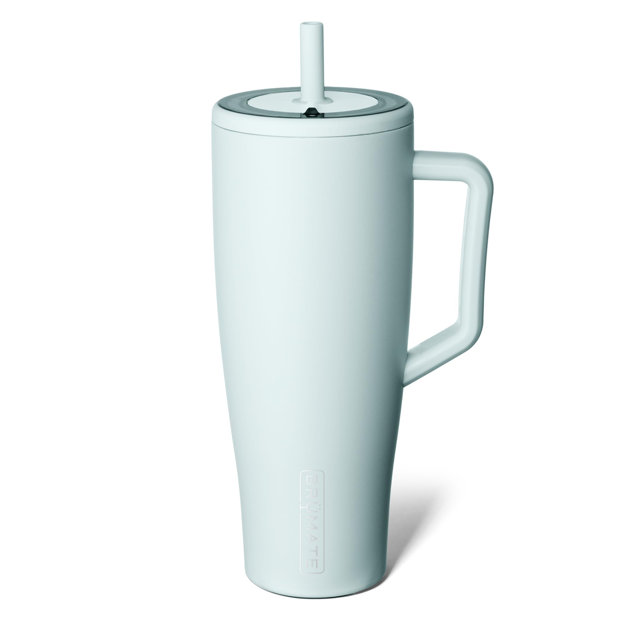 BrüMate Era 40 onzas: vaso con asa en azul agave, ideal para llevar sin derrames.