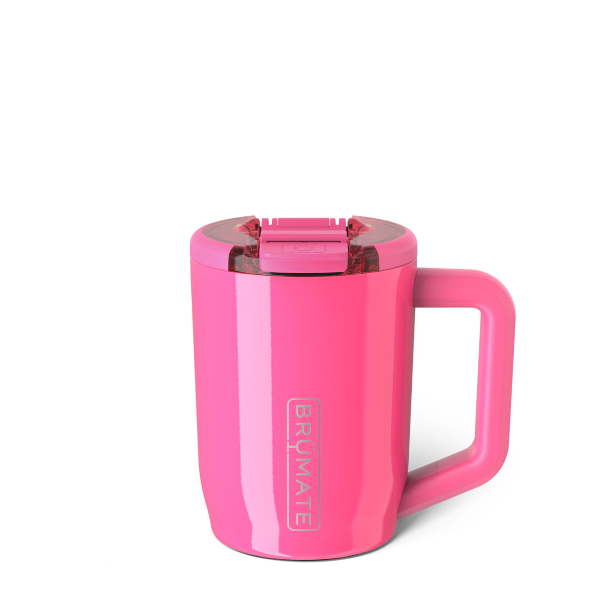 BrüMate Müv 15oz rosa neón con tapa para viaje sin derrames