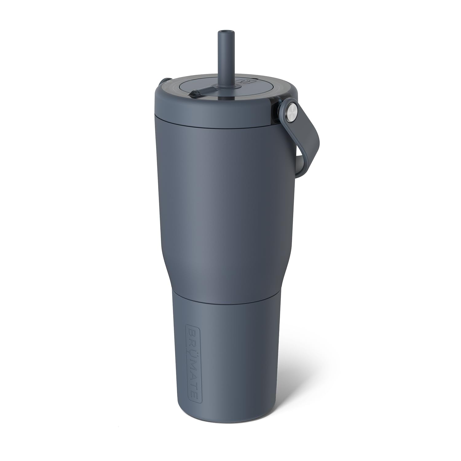 BrüMate Resa 35oz con manija en Nightfall Azul para transporte seguro sin derrames.