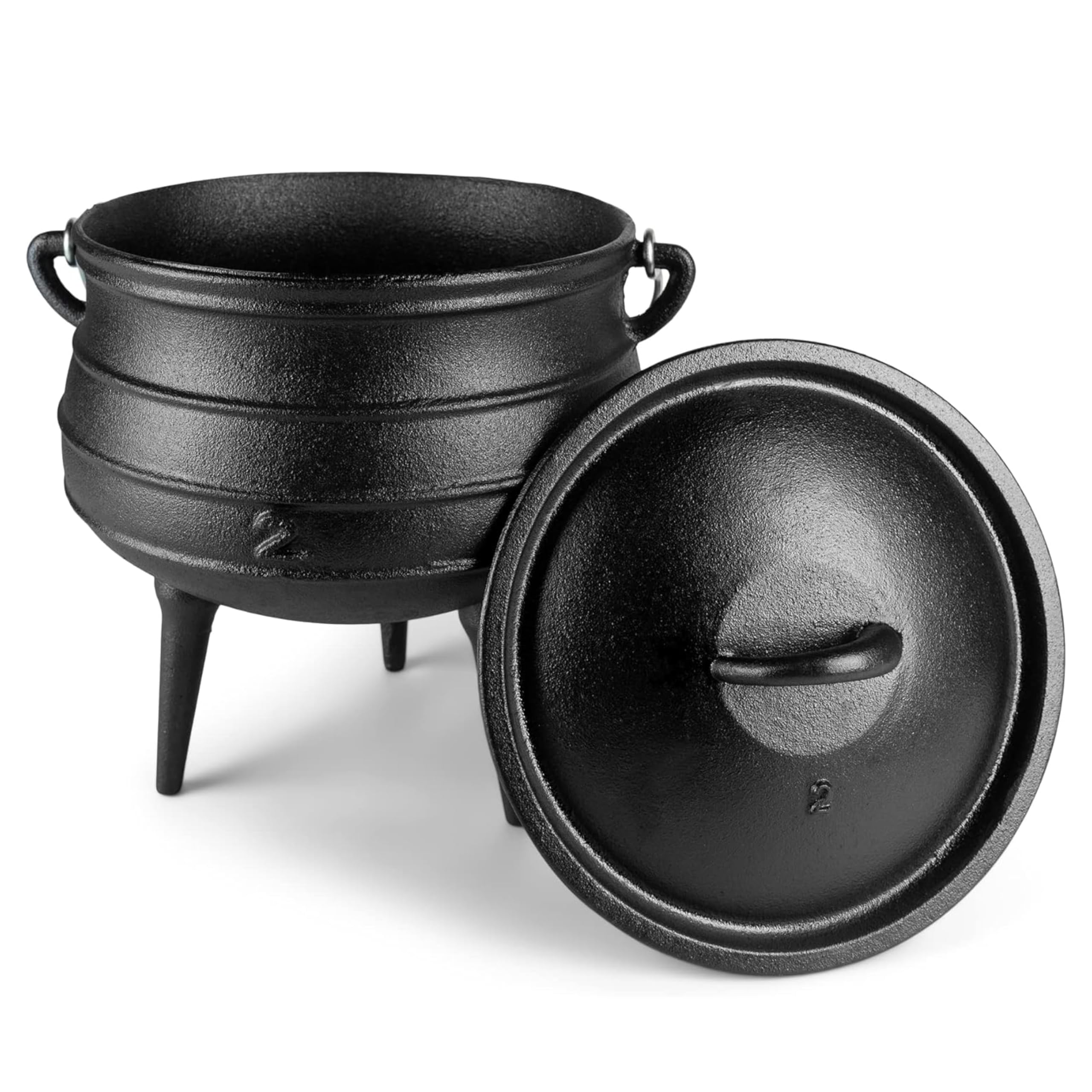 Bruntmor cazuela de hierro de 6 cuartos con tapa, ideal para guisos al aire libre.