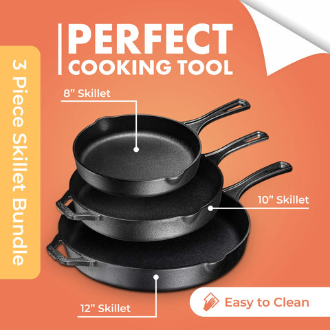 Bruntmor sartén 12 pulgadas pre-sazonada para freír y sofreír con control de calor