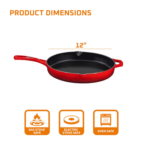 Bruntmor sartén esmaltado, interior, superficie suave para soltar alimentos.