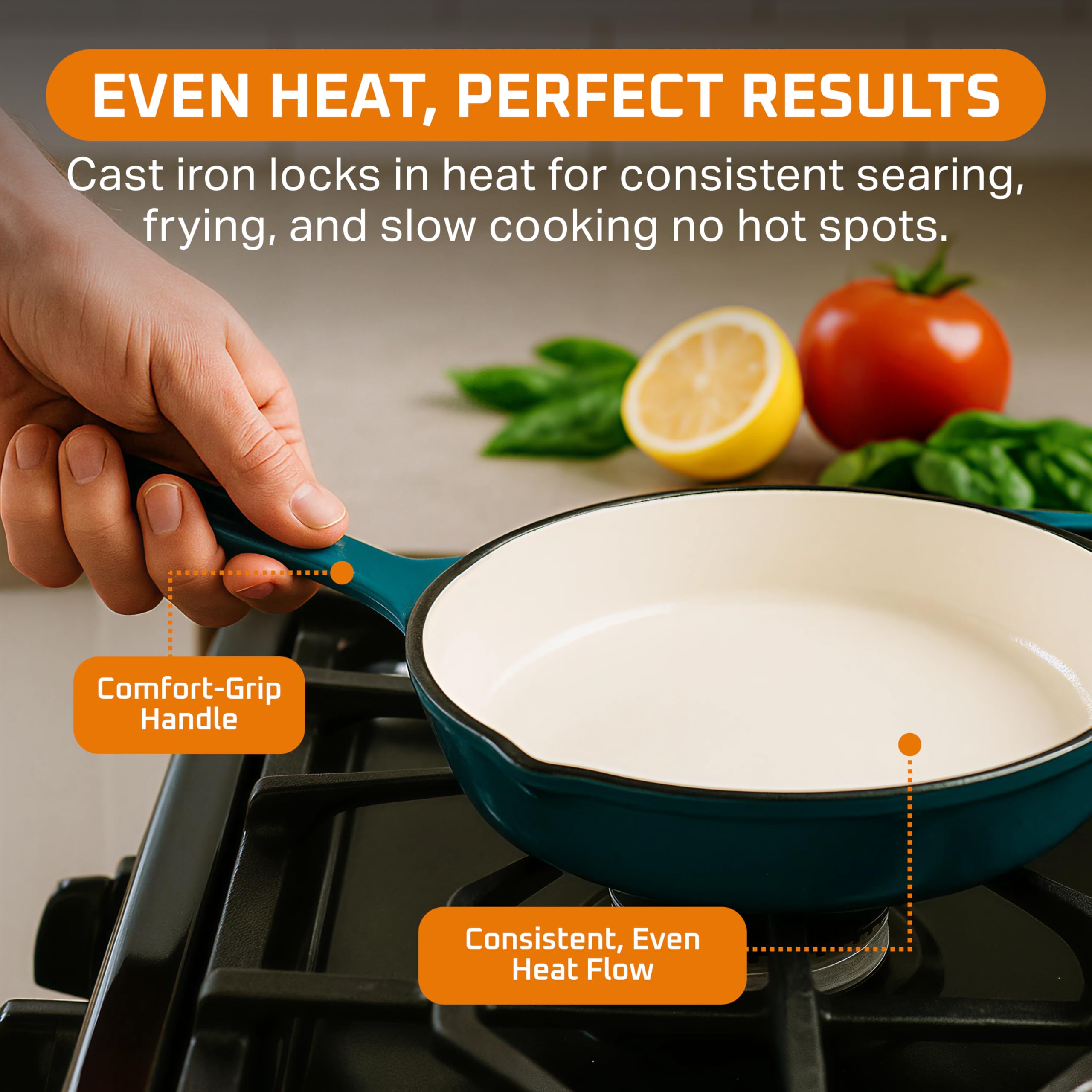 Bruntmor uso en horno para cocinar con calor uniforme.