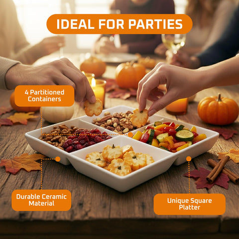 Ideal para reuniones familiares, organizando papas fritas, fruta y postres.