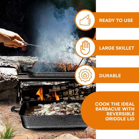 Bruntmor tapa reversible para asar, ideal para grill y hornear.