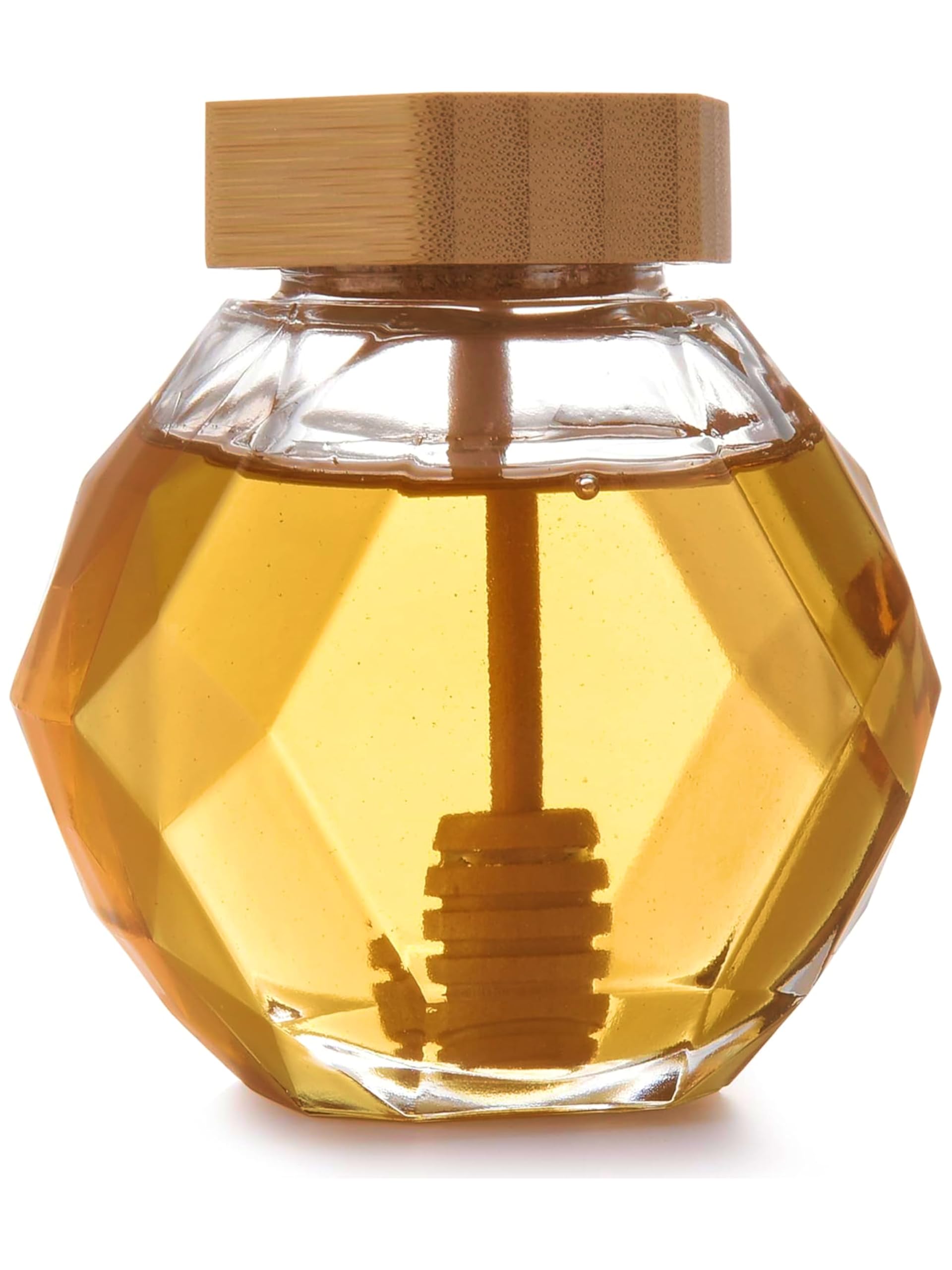 Bruntmor tarro miel de vidrio con espiral dipero para dosificar miel con facilidad.