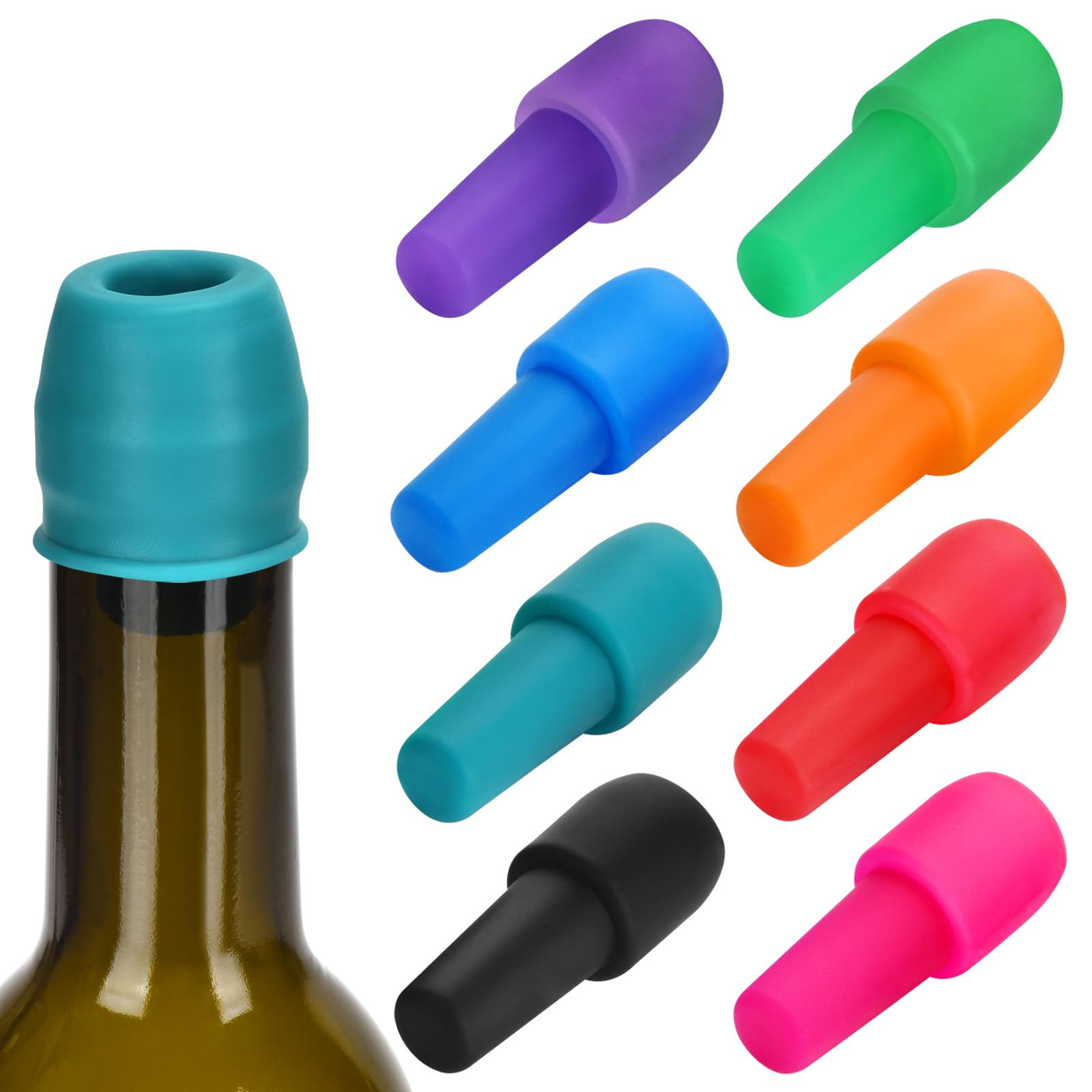 Brusoon tapón de silicona para vino, cierre hermético para conservar sabor