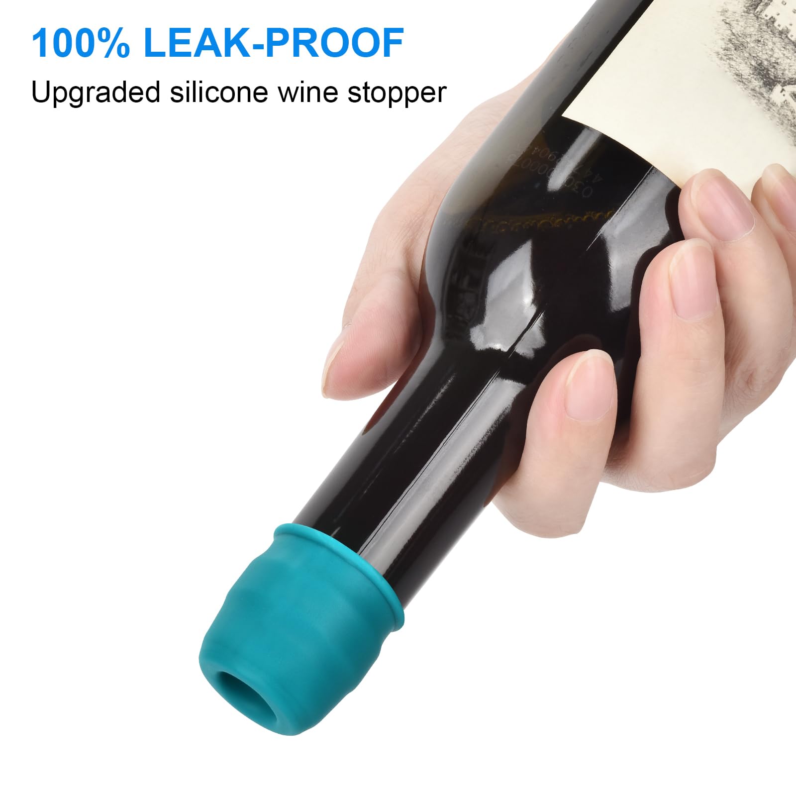 Brusoon tapon-vino-compatibilidad-amplia-botellas: funciona con champán, whisky y cerveza.