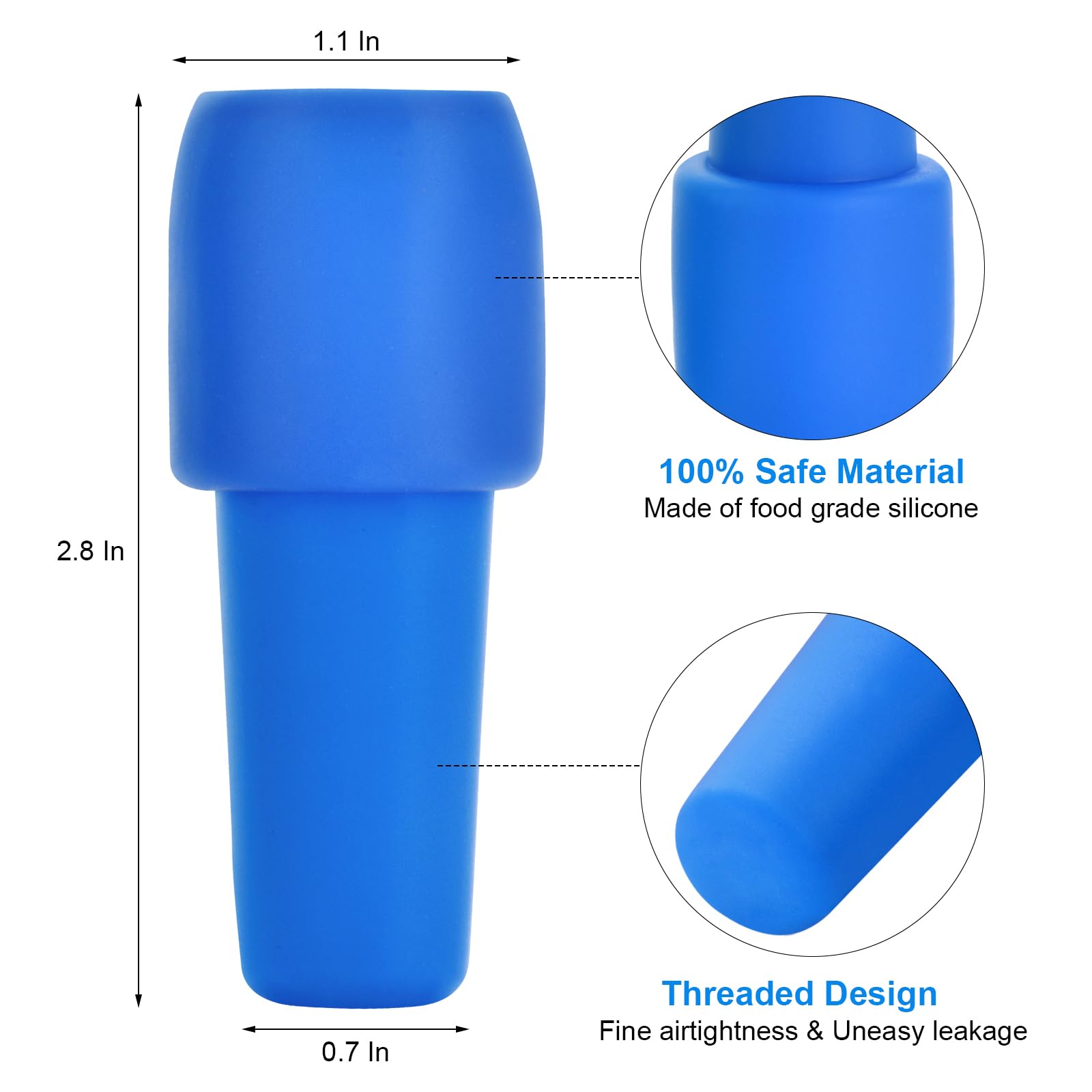 Brusoon tapon-vino-hermetico-silicona-alimentos: silicona apta para alimentos y reutilizable.