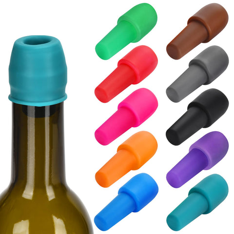 Brusoon tapon-vino-silicona-multicolor: sellado hermético para conservar aromas.