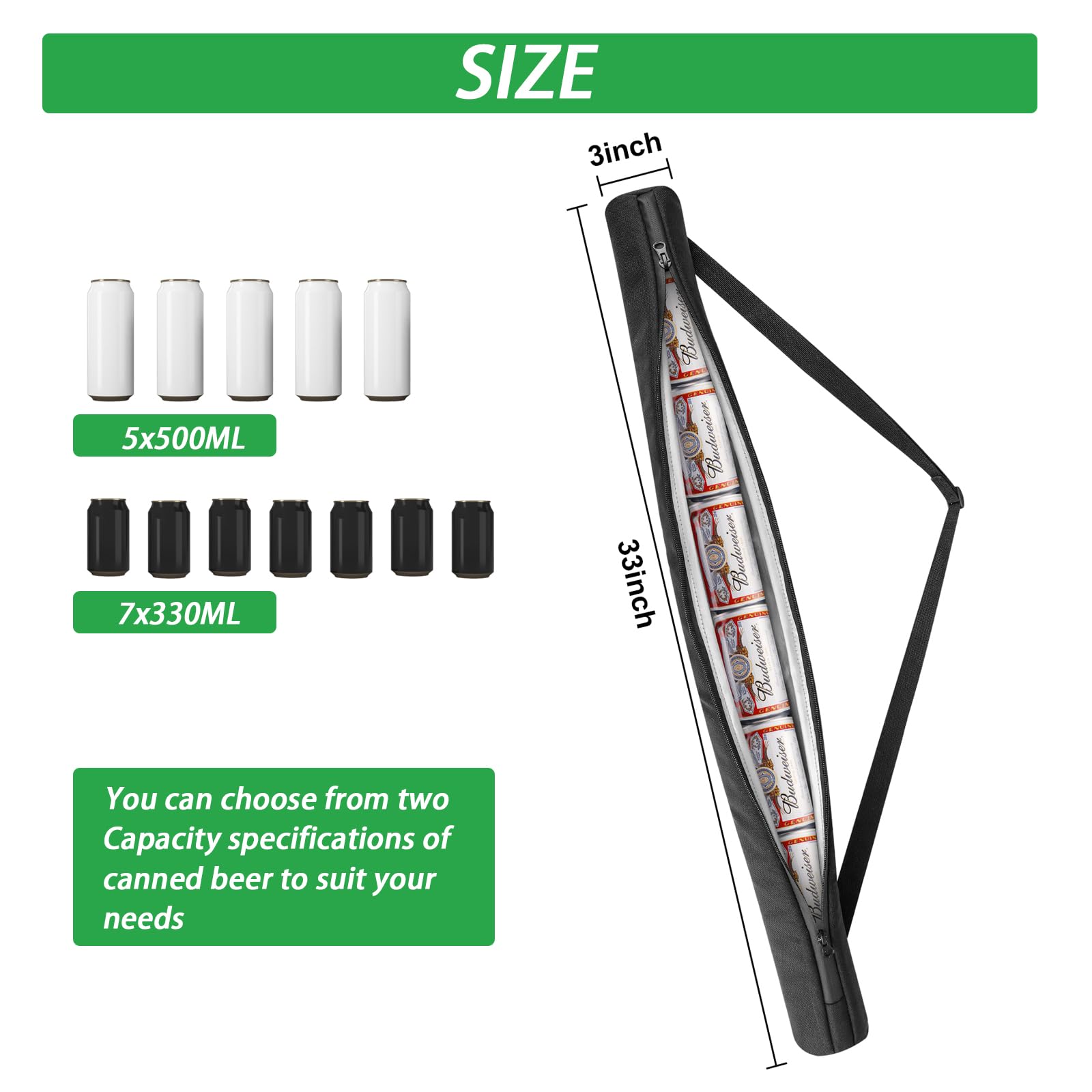 Bruwaa Beer Sleeve con correa ajustable para transporte