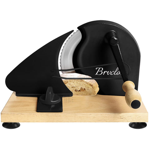 Brvclon cortador pan manual con guia de metal para cortes precisos.