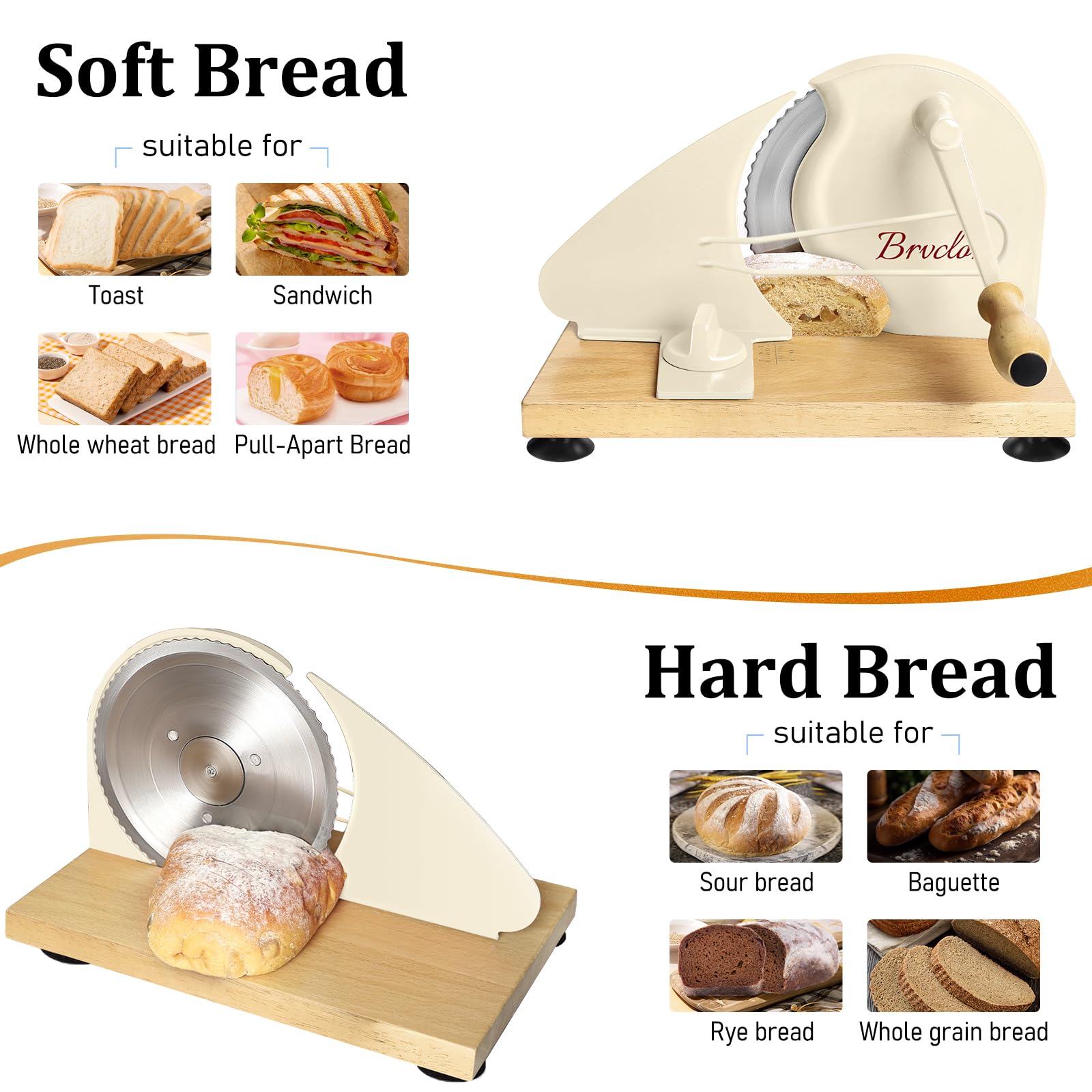 Brvclon Cortadora de pan: regalo elegante para amantes de la panadería