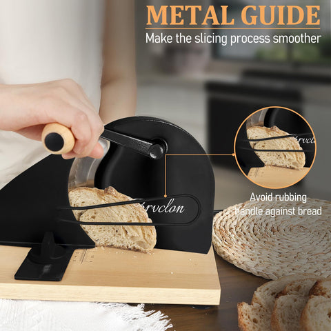 Brvclon corte preciso con filo de acero inoxidable para pan crujiente.