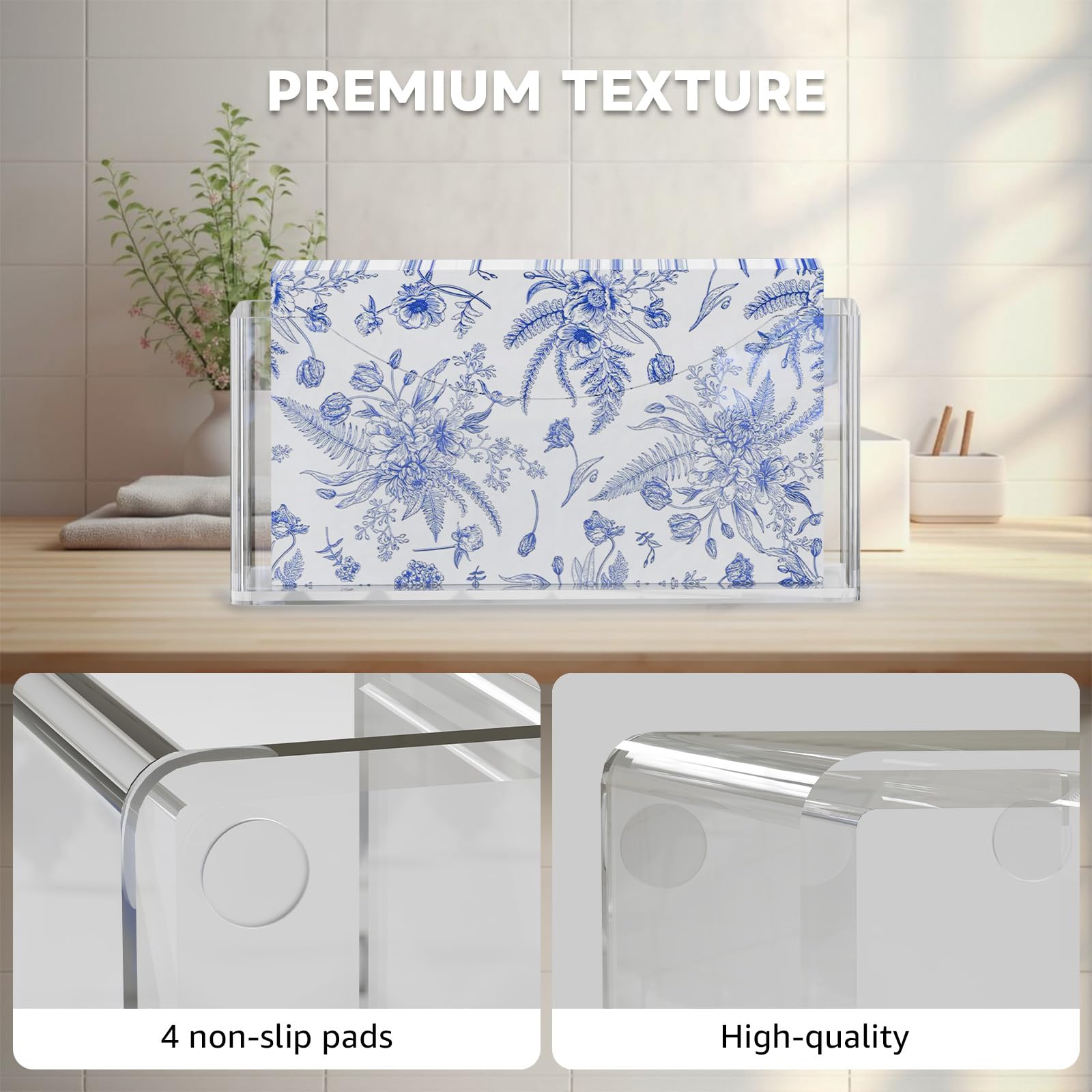 BRVNOTA porta-servilletas acrílico, ideal junto al lavabo para toallas