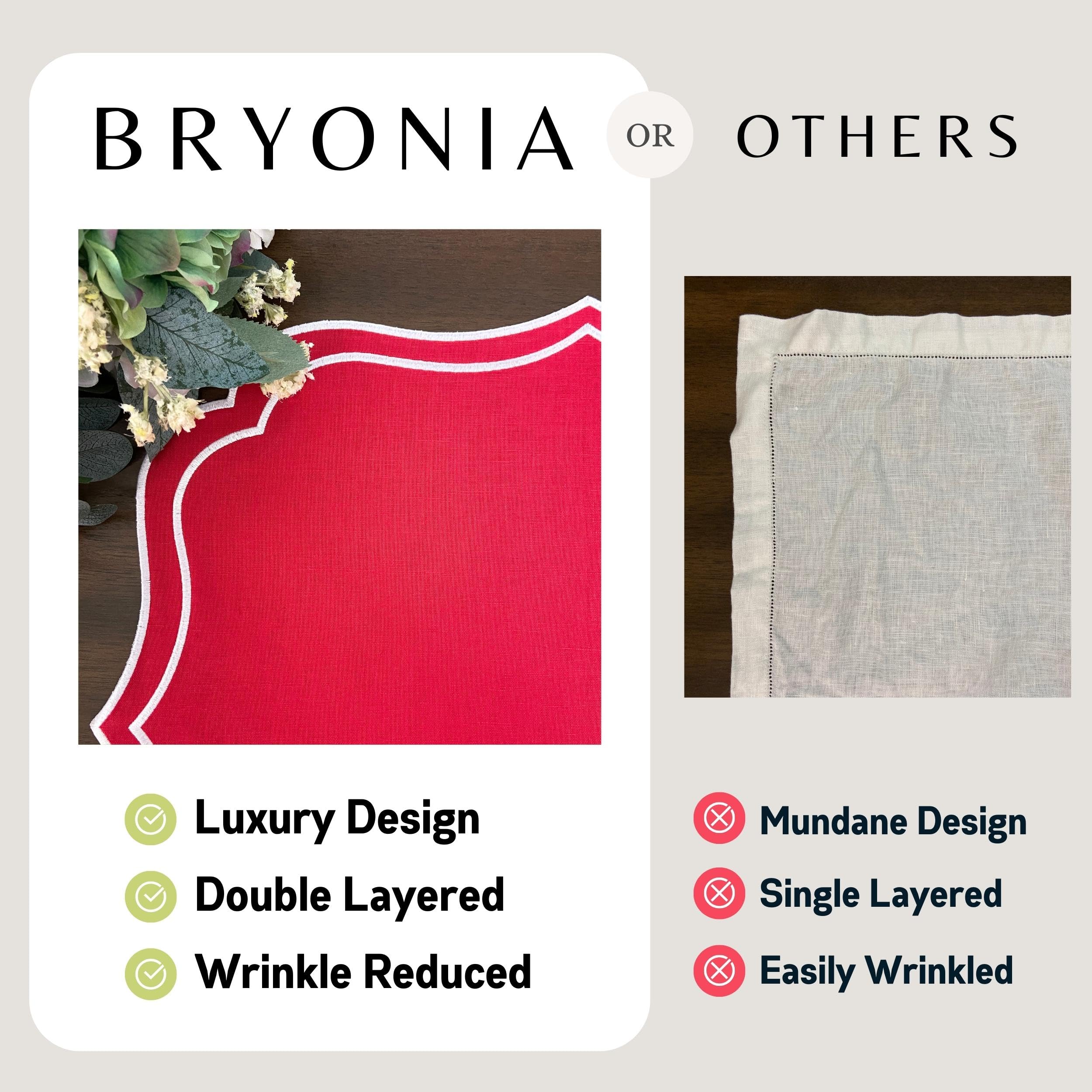 Bryonia placemats algodón y lino, tacto lujoso y cómodo.