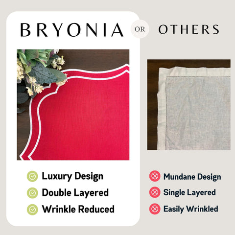 Bryonia placemats algodón y lino, tacto lujoso y cómodo.