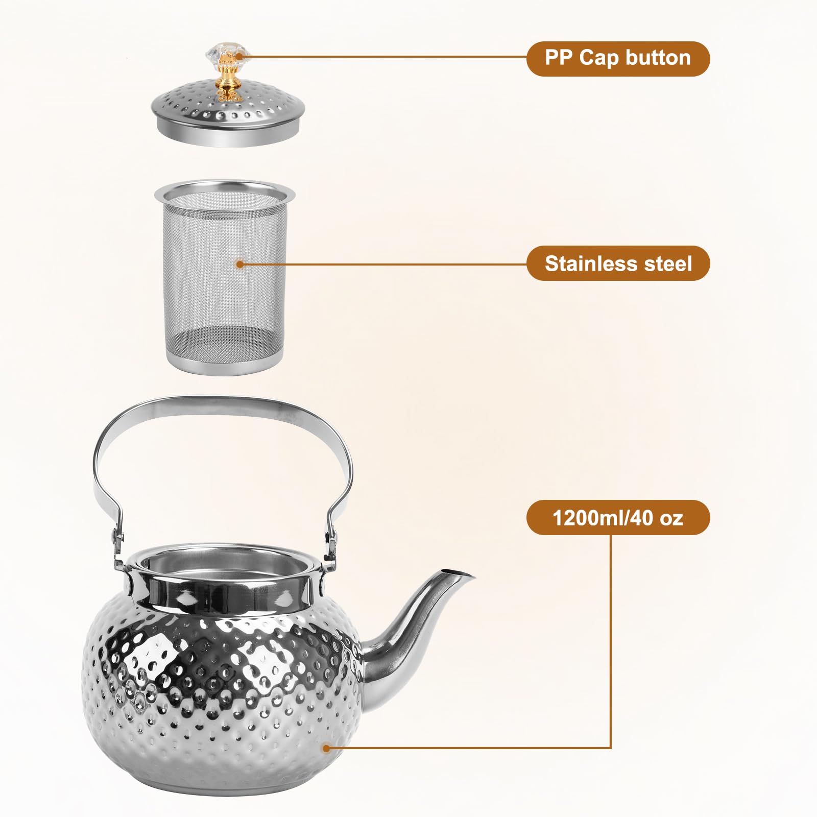 Capacidad de 1.2 litros de BSDLZCH, ideal para hasta seis tazas