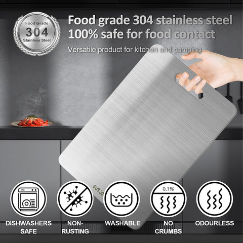 BSDLZCH tabla de cortar acero inoxidable 7-6x11-8 pulgadas para preparaciones pequeñas