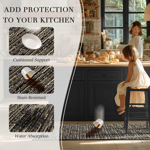 Alfombra BSICPRO cocina resistente a manchas y lavable para un cuidado sencillo.