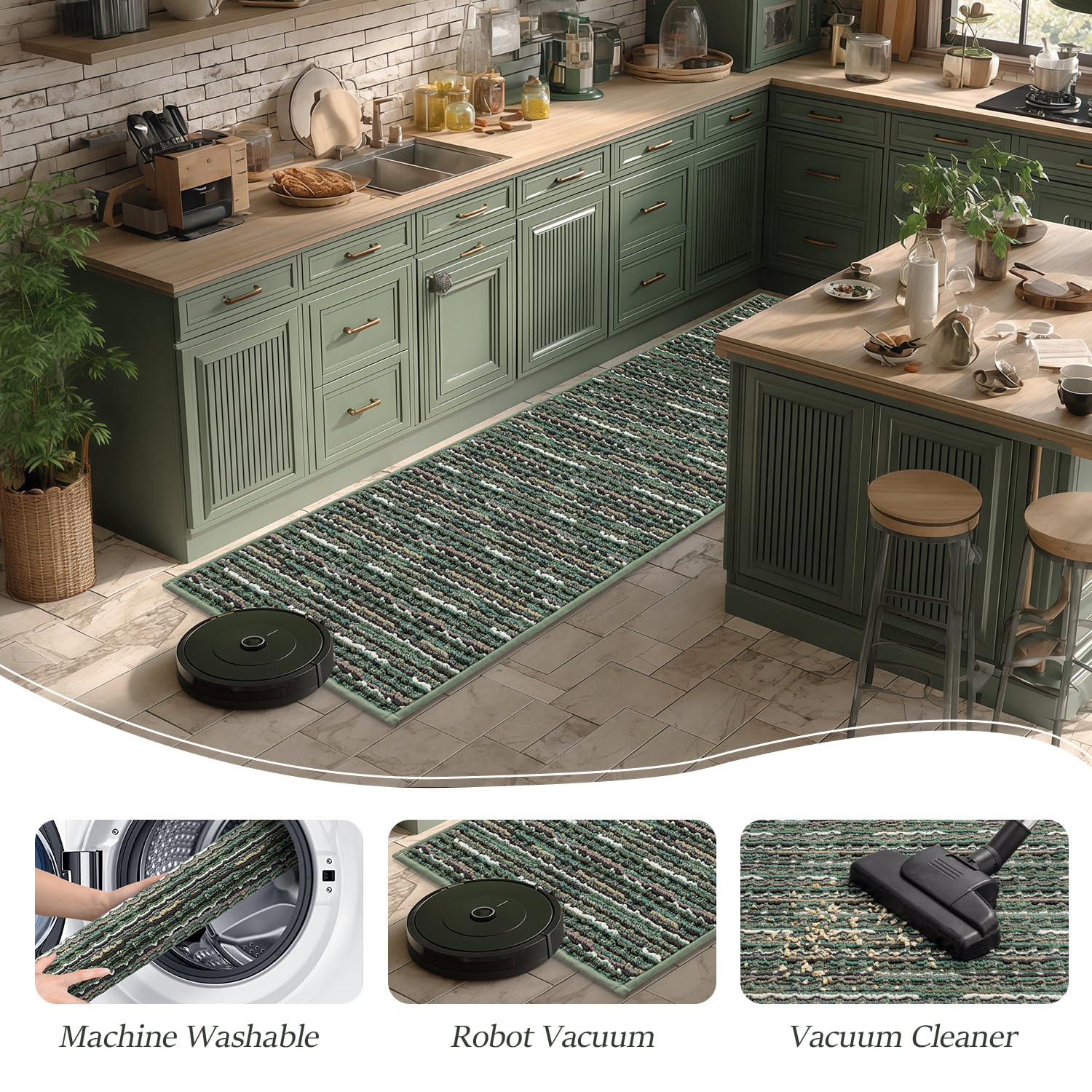 BSICPRO alfombras versátiles para cocina, pasillo o lavandería.