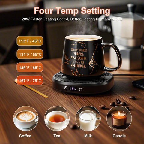 Bsigo control de temperatura para taza caliente, personalizable según tu bebida preferida
