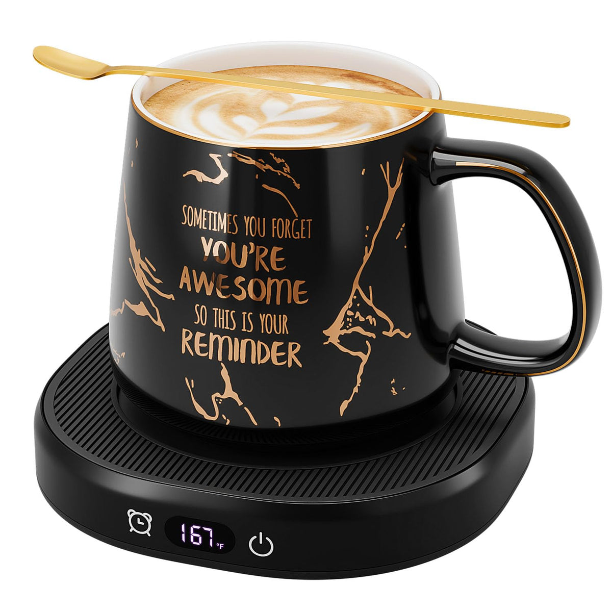 Bsigo taza caliente con conjunto calentador para mantener bebidas templadas todo el día