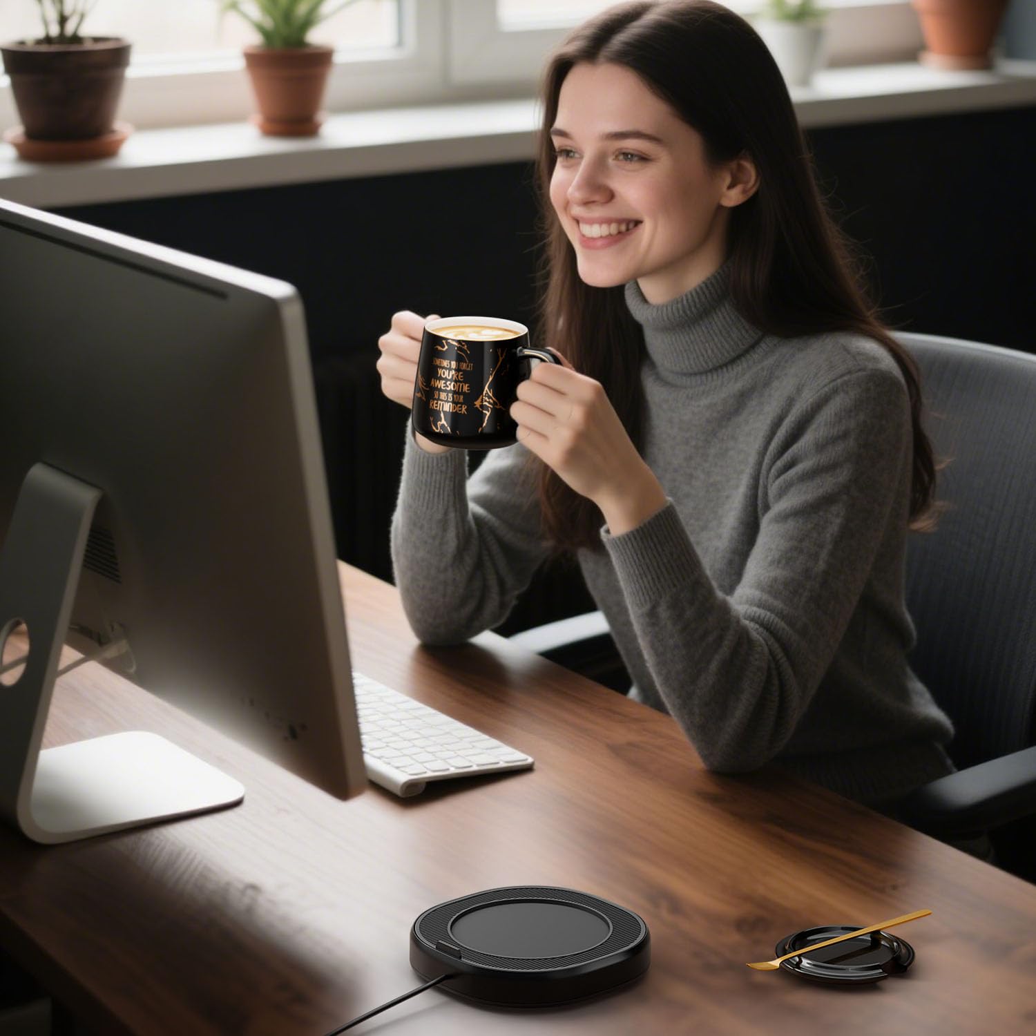 Bsigo taza cerámica de 14 onzas, calentamiento rápido para un café más caliente