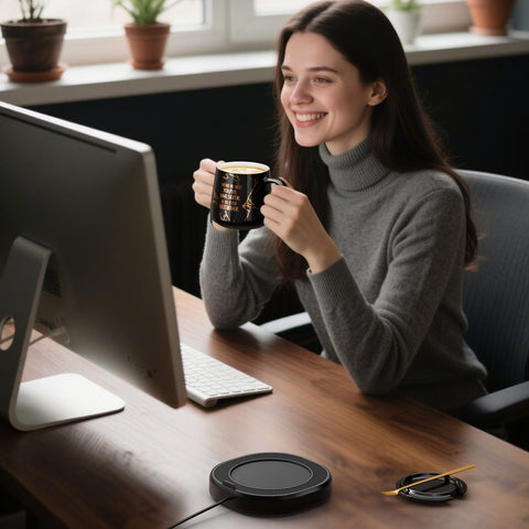 Bsigo taza cerámica de 14 onzas, calentamiento rápido para un café más caliente