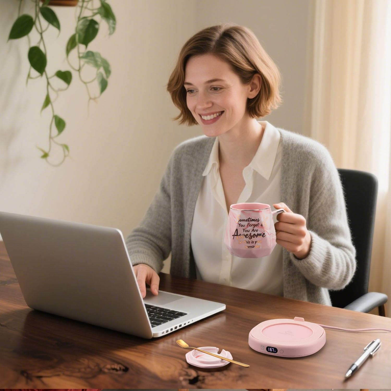Bsigo taza cerámica 14oz mantiene café caliente con rapidez.