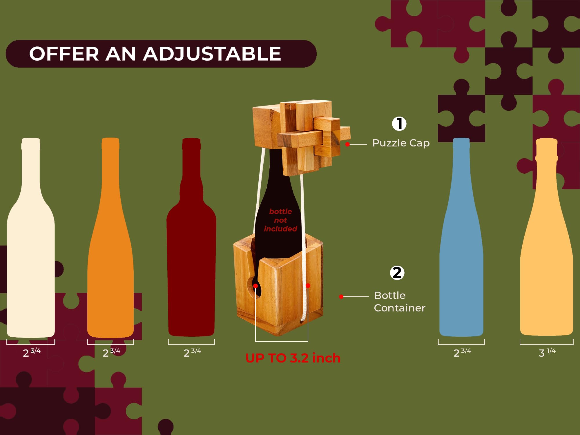 BSIRI estante para botellas - diseño llamativo que organiza la barra