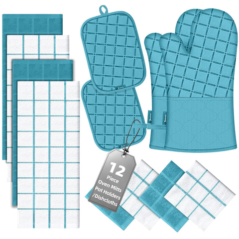 Guantes de horno BSKSSK aislados para manipular bandejas con seguridad.