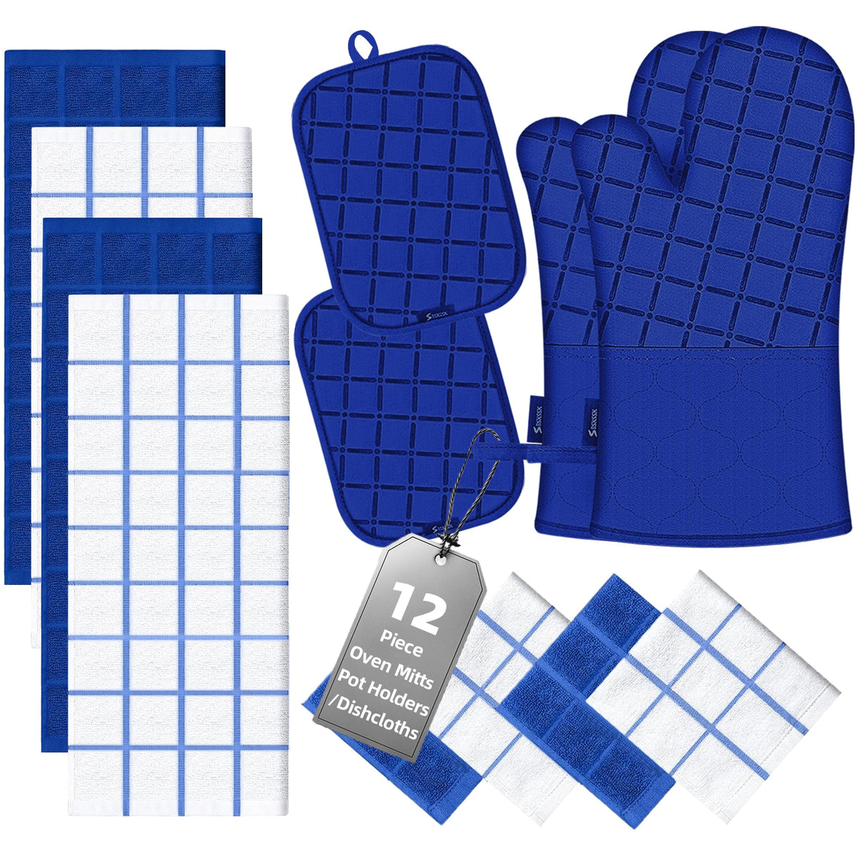 Guantes de horno BSKSSK, conjunto completo para manejo seguro de bandejas.