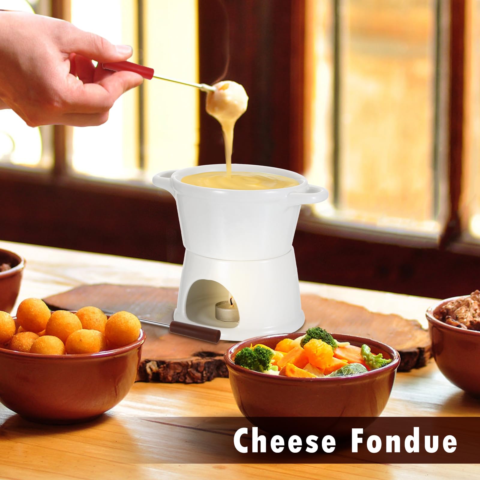 BSTKEY base fondue cerámica ofrece soporte estable en cualquier mesa.