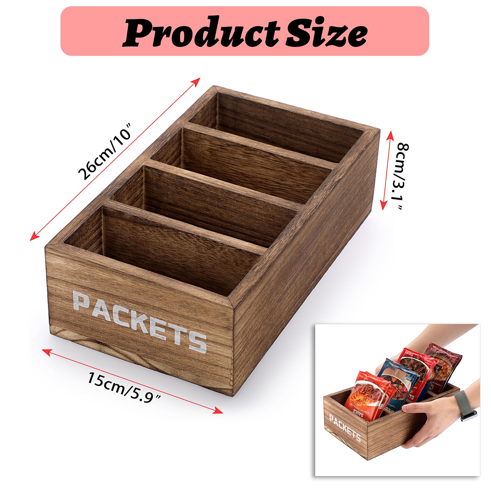 BSTKEY caja de madera para condimentos: diseño rústico que mejora la organización de la despensa.