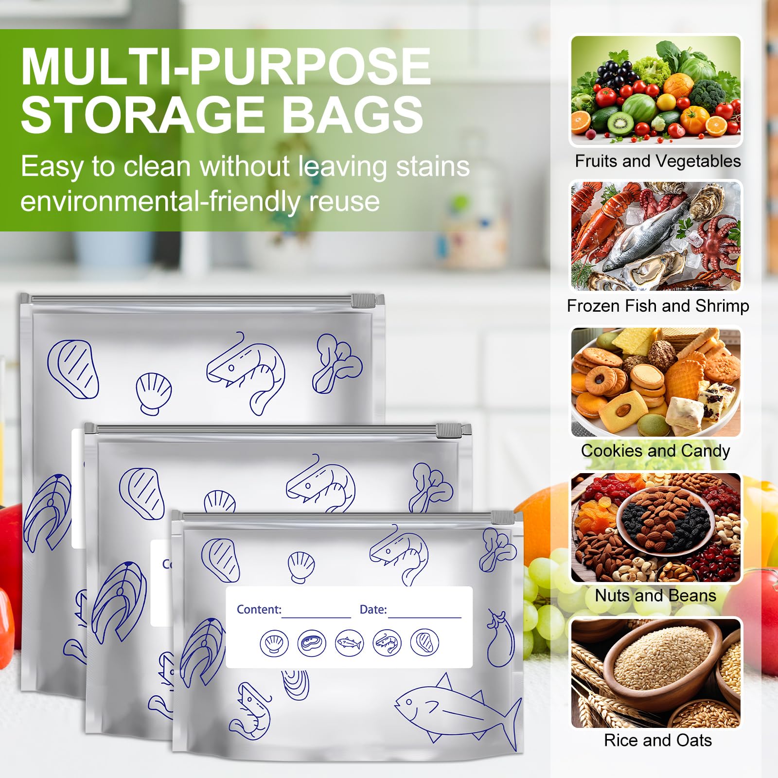 BSummit bolsas con diseño base ergonómico para almacenamiento ordenado